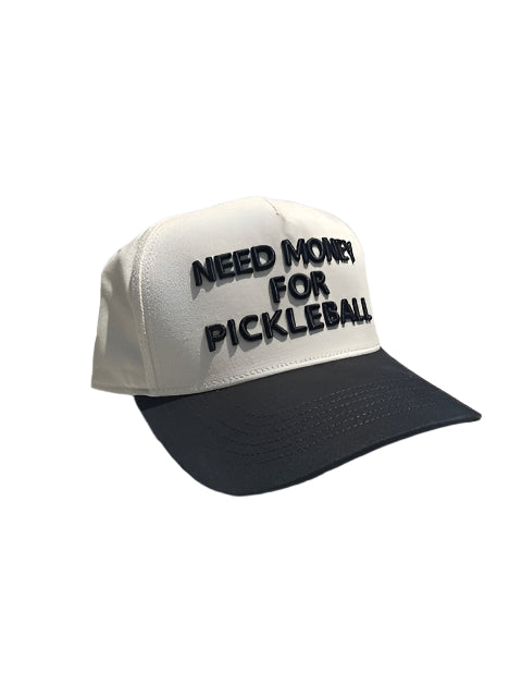 Cream/Black "Need Money For Pickleball" Snapback Hat